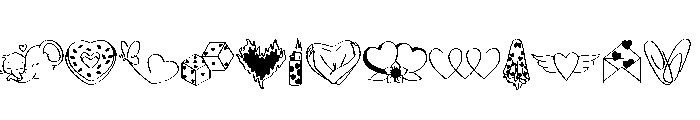 Love Doodle Icons Font UPPERCASE