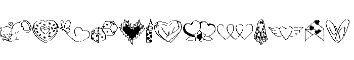 Love Doodle Icons Font LOWERCASE