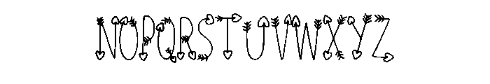 Love Heart Arrows By Sq Regular Font UPPERCASE