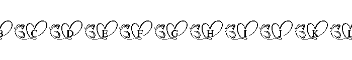 Love Heart Monogram Font UPPERCASE