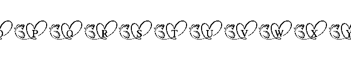 Love Heart Monogram Font UPPERCASE