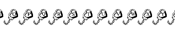 Love Lock cuffs Font LOWERCASE