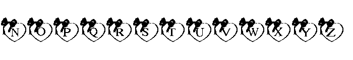 Love bow Font LOWERCASE