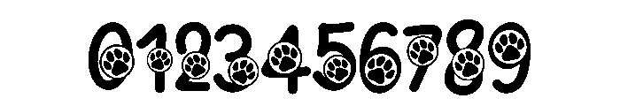 Love cat footprints Font OTHER CHARS