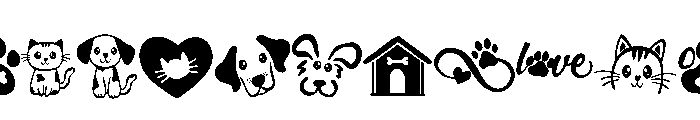 Love dog and cat Font UPPERCASE