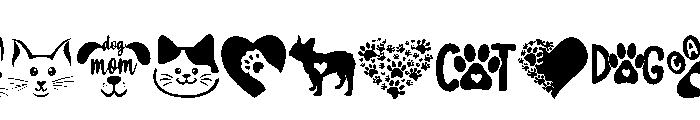 Love dog and cat Font LOWERCASE