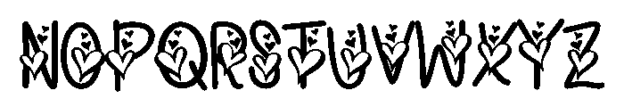 Love doodle heart Font UPPERCASE