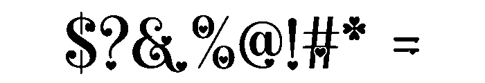 Loveheart Serif Font OTHER CHARS