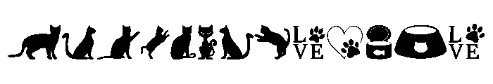 Lovely Cat Set Font UPPERCASE
