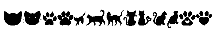 Lovely Cat Set Font UPPERCASE