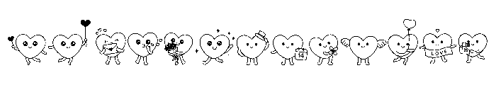 Lovely Heart Icons Font UPPERCASE