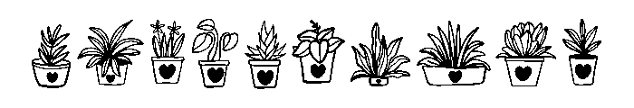 Lovely potted plants Font OTHER CHARS