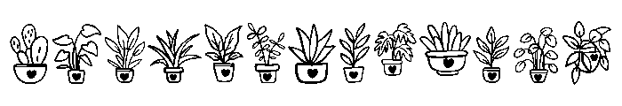 Lovely potted plants Font UPPERCASE