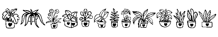 Lovely potted plants Font UPPERCASE