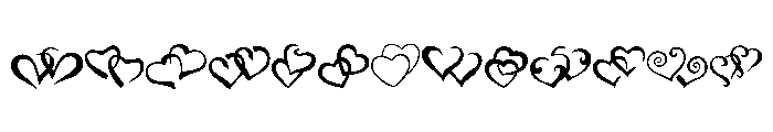 Lovely twin hearts Font UPPERCASE