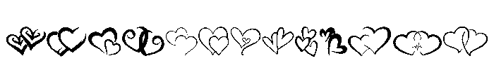 Lovely twin hearts Font UPPERCASE