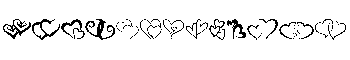 Lovely twin hearts Font LOWERCASE