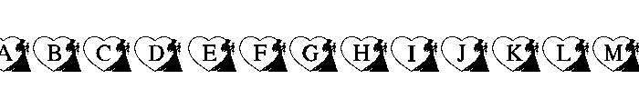 Lovers Heart Monogram Font UPPERCASE