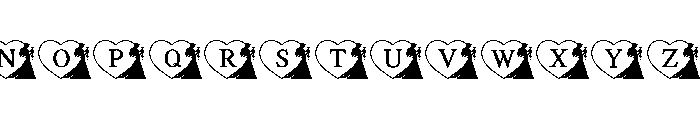 Lovers Heart Monogram Font UPPERCASE