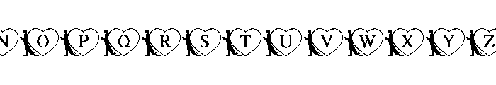 Lovers Heart Monogram Font LOWERCASE