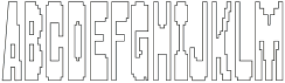 LO-FI-PIXXXEL-COND Outline otf (400) Font UPPERCASE