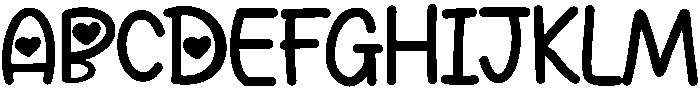 LOVE Regular otf (400) Font UPPERCASE