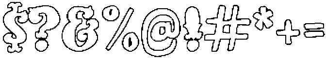 Love Parade Outline otf (400) Font OTHER CHARS