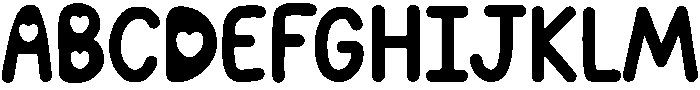 Lovely Heart Regular otf (400) Font UPPERCASE