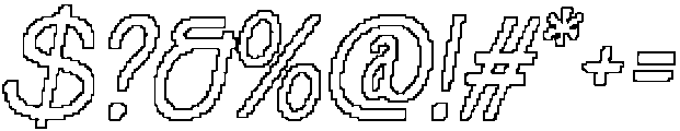 Lovnie Pixel Outline otf (400) Font OTHER CHARS