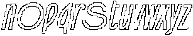 Lovnie Pixel Outline otf (400) Font LOWERCASE