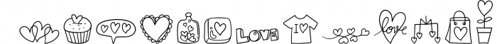 Love Doodles - Dingbats Font Font UPPERCASE