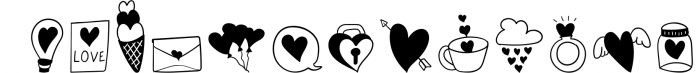 Love Doodles - Dingbats Font Font LOWERCASE