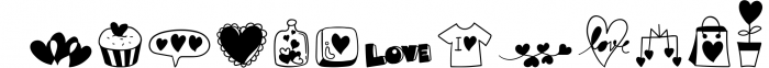Love Doodles - Dingbats Font Font LOWERCASE