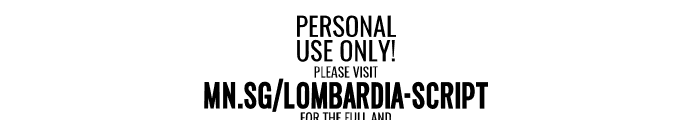 Lombardia Script PERSONAL USE Regular Font OTHER CHARS