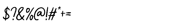 Lovely Picnic Slant Font OTHER CHARS