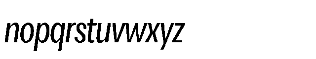 Loyaute Regular Condensed Italic Font LOWERCASE
