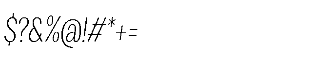 Loyaute Ultra Light Condensed Italic Font OTHER CHARS