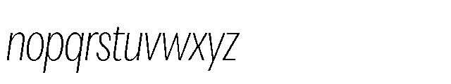 Loyaute Ultra Light Condensed Italic Font LOWERCASE