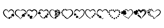 Lucky Clover Hearts Font UPPERCASE