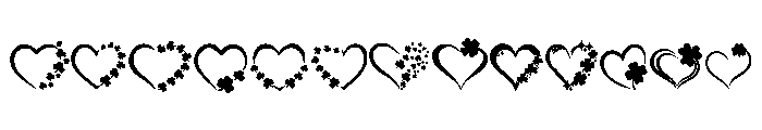 Lucky Clover Hearts Font UPPERCASE