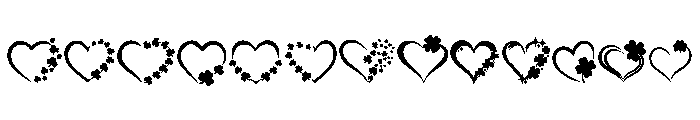 Lucky Clover Hearts Font LOWERCASE