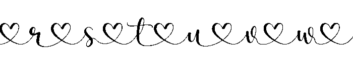 Luna June Heart Font LOWERCASE