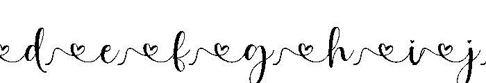 Luna June Tail Heart Font UPPERCASE