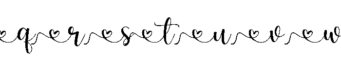 Luna June Tail Heart Font UPPERCASE