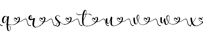 Luna June Tail Heart Font LOWERCASE
