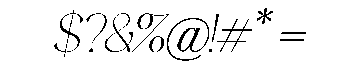 LunaRossa-ExtraLightItalic Font OTHER CHARS
