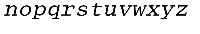 Lucida Typewriter Serif Oblique Font LOWERCASE
