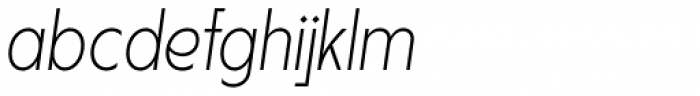 Lucifer Sans SemiCondensed Thin Italic Font LOWERCASE