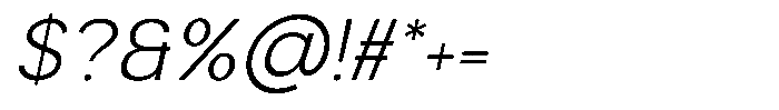 Luma Prime Light Slant Font OTHER CHARS