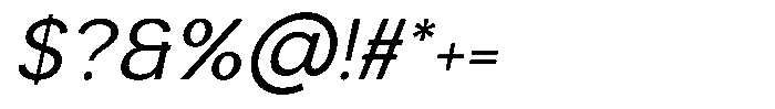 Luma Prime Slant Font OTHER CHARS